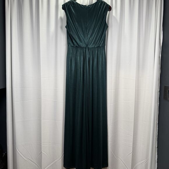 Dress the Population Krista Elegant Tie-Waist Gown Emerald Green Size Large - Picture 7 of 13